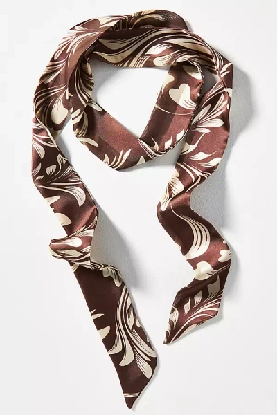 By Anthropologie Bright Leaflet Hair Scarf In Brown