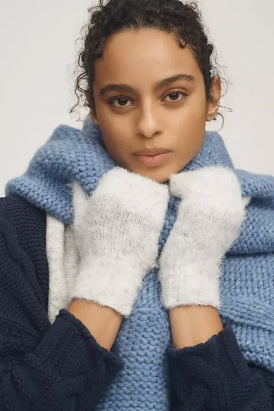 By Anthropologie Brushed Cozy Mittens In Grey