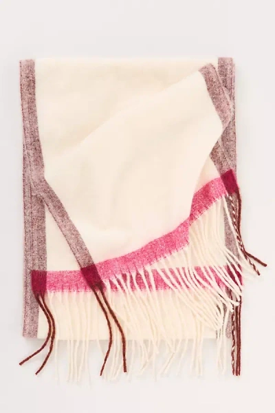 By Anthropologie Brushed Fringe Scarf In White