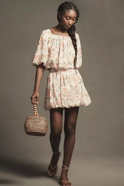 By Anthropologie Bubble-hem Babydoll Blouse In Multicolor