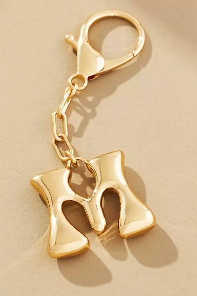 By Anthropologie Bubble Letter Monogram Bag Charm In Gold