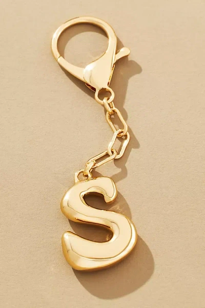 By Anthropologie Bubble Letter Monogram Bag Charm In Multicolor