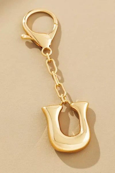 By Anthropologie Bubble Letter Monogram Bag Charm In Gold
