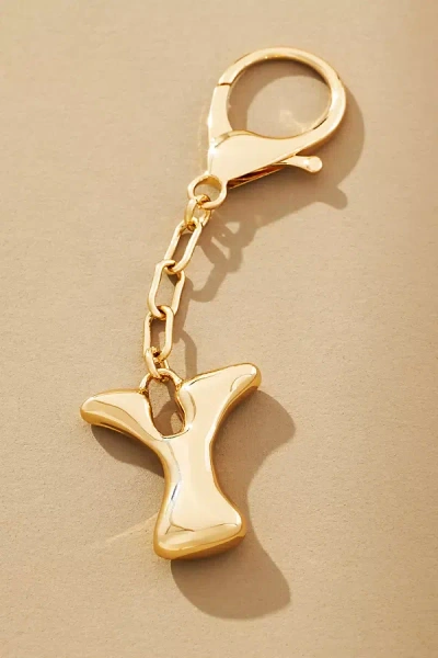 By Anthropologie Bubble Letter Monogram Bag Charm In Multicolor