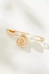 By Anthropologie Bubble Letter Monogram Safety Pin Brooch