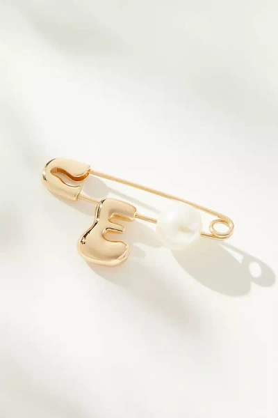 By Anthropologie Bubble Letter Monogram Safety Pin Brooch