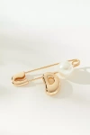 By Anthropologie Bubble Letter Monogram Safety Pin Brooch