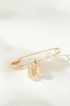 By Anthropologie Bubble Letter Monogram Safety Pin Brooch