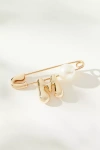 By Anthropologie Bubble Letter Monogram Safety Pin Brooch