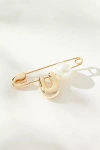 By Anthropologie Bubble Letter Monogram Safety Pin Brooch