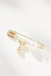 By Anthropologie Bubble Letter Monogram Safety Pin Brooch