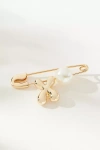 By Anthropologie Bubble Letter Monogram Safety Pin Brooch