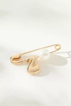 By Anthropologie Bubble Letter Monogram Safety Pin Brooch