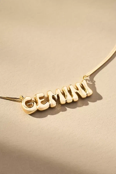By Anthropologie Bubble Letter Zodiac Necklace In Zodiac