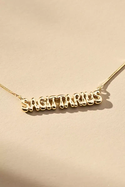 By Anthropologie Bubble Letter Zodiac Necklace In Zodiac