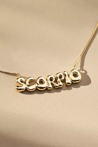 By Anthropologie Bubble Letter Zodiac Necklace In Zodiac