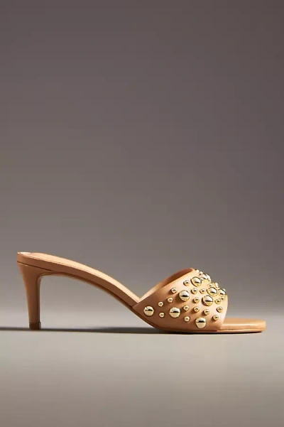 By Anthropologie Bubble Stud Mule Heels In Beige