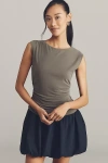 By Anthropologie Bubble Twofer Mini Dress In Green
