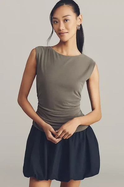By Anthropologie Bubble Twofer Mini Dress In Green
