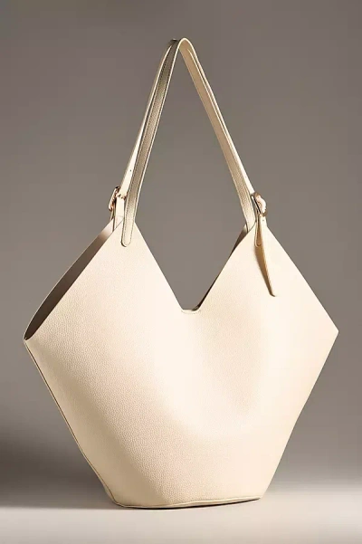 By Anthropologie Buckle-strap Tote In Beige