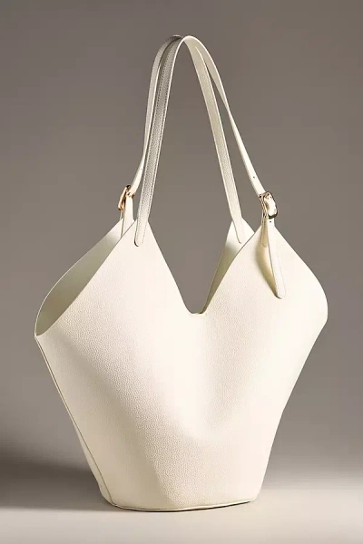 By Anthropologie Buckle-strap Tote In White