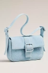 By Anthropologie Buckle Suede Shoulder Bag In Blue