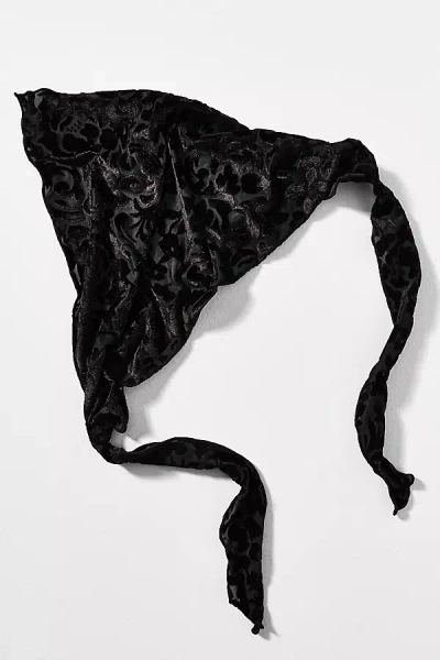 By Anthropologie Burnout Velvet Hair Scarf In Black