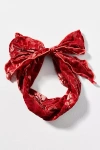 By Anthropologie Burnout Velvet Tie-back Headband In Red