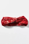 By Anthropologie Burnout Velvet Twist Headband In Red