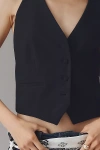 By Anthropologie Buttondown Halter Vest In Black