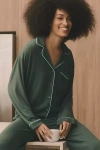 By Anthropologie Buttondown Pajama Shirt In Green
