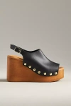By Anthropologie By Anthropolgie Slingback Wood Clog Heels In Black