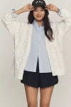 By Anthropologie Cable-knit Cardigan Sweater In White
