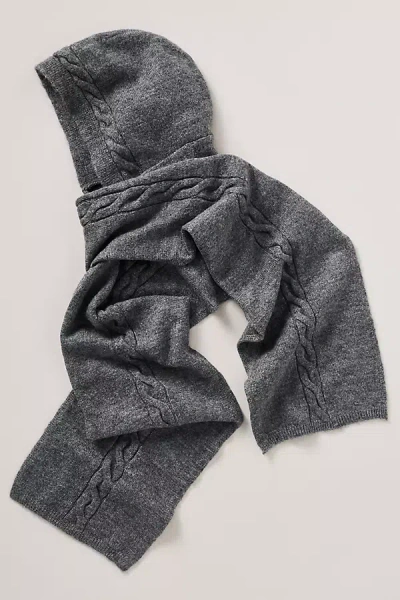 By Anthropologie Cable-knit Hood Scarf In Gray