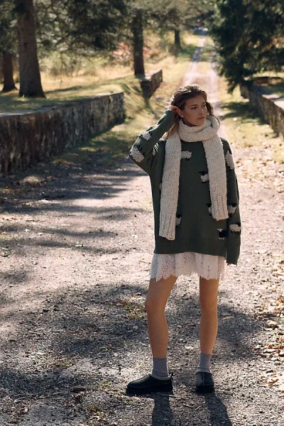 By Anthropologie Cable-knit Scarf In White