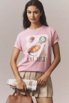 By Anthropologie Café Matcha Graphic T-shirt In Pink