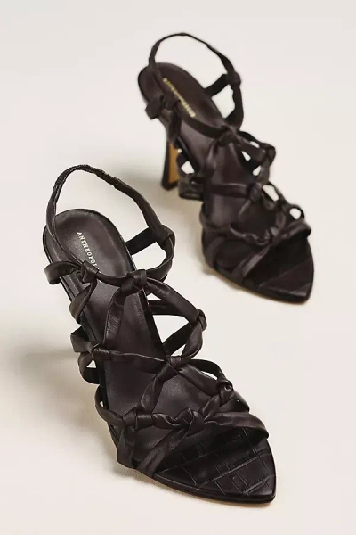 By Anthropologie Caged Pointed-toe Heeled Sandals In Brown