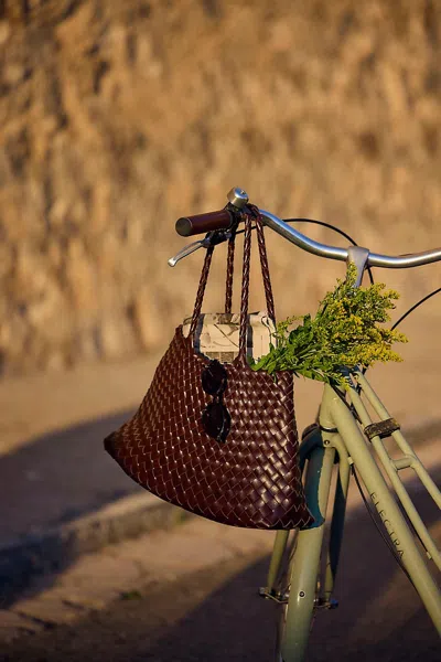 By Anthropologie Calla Large Woven Satchel Bag In Brown