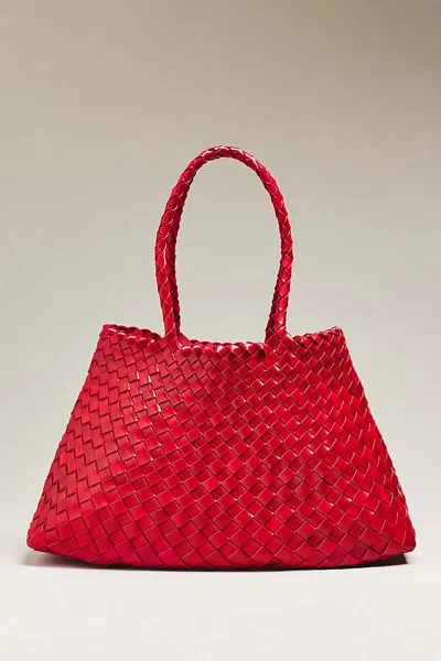 By Anthropologie Calla Large Woven Satchel Bag In Red
