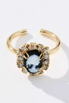 By Anthropologie Cameo Bling Cocktail Ring In Gold