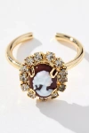 By Anthropologie Cameo Bling Cocktail Ring In Gold