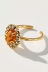 By Anthropologie Cameo Bling Cocktail Ring In Gold