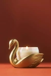 BY ANTHROPOLOGIE CAMILLE FLORAL SUEDED ROSE SWAN CANDLE