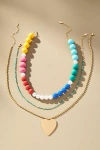 By Anthropologie Camp Icon Beaded Necklaces, Set Of 3 In Multi