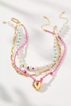 By Anthropologie Camp Icon Beaded Necklaces, Set Of 3 In White