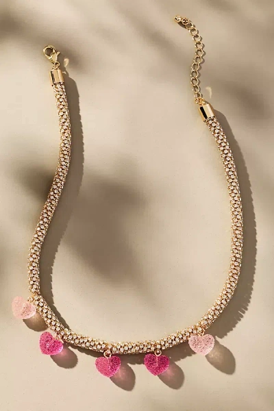 By Anthropologie Candy Hearts Necklace In Pink