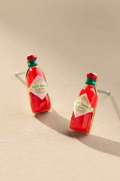 By Anthropologie Candy Icon Stud Earrings In Red