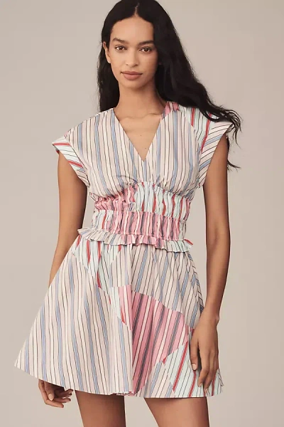 By Anthropologie Cap-sleeve V-neck A-line Mini Dress
