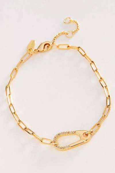 By Anthropologie Carabiner Paperclip Chain Bracelet In Gold