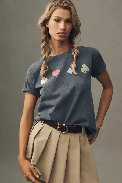 By Anthropologie Card Suits Graphic Tee In Blue